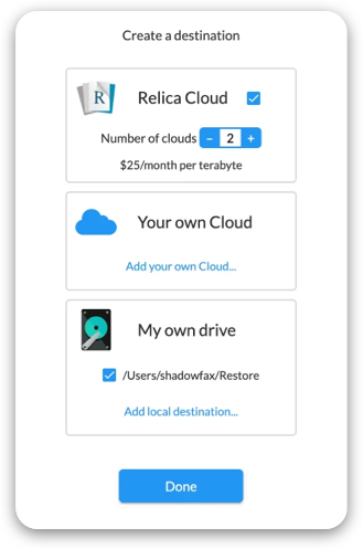 Choose which files you want to back up and set an automatic backup schedule